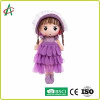 Vestido roxo bonito e boneca de pano branca e cor-de-rosa do luxuoso das saias com tampão 12 polegadas