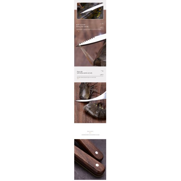 Seafood Peeling Sustainable Stainless Steel Fish Belly Shrimp Knife for Professionals