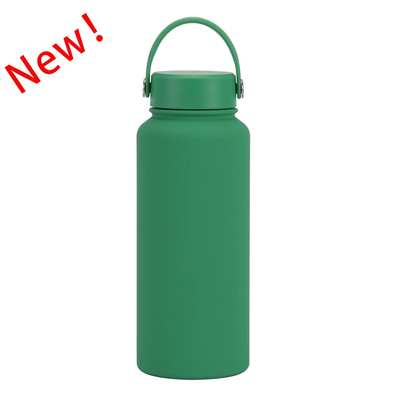 New Stainless Steel Sports Water Bottle Large-capacity 1L American Wide-mouth Insulated Flask Portable Outdoor Customized Water Cup