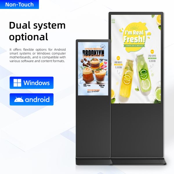 Indoor Android Lcd Advertising Digital Signage Totem Floor Standing 55 Inch
