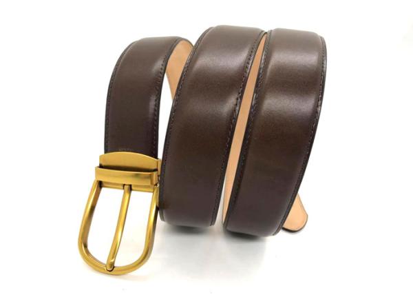 100% Genuine Cow Leather Men Dress Belts With Pin Buckle Handmade