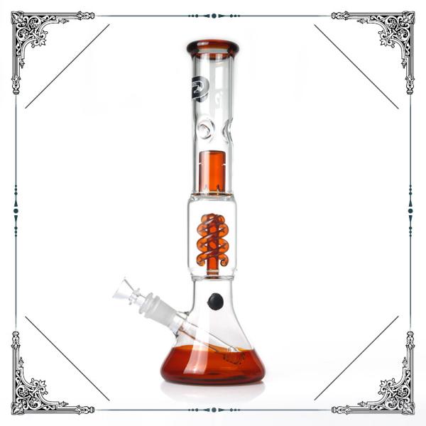 14'' Grace Glass Beaker Bong With Splash Guard And Helix Percolator Hookah Pipes