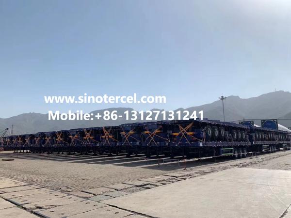 3 essieux semi-remorque à lit plat avec châssis anti-rouille Surface 30-50Tons