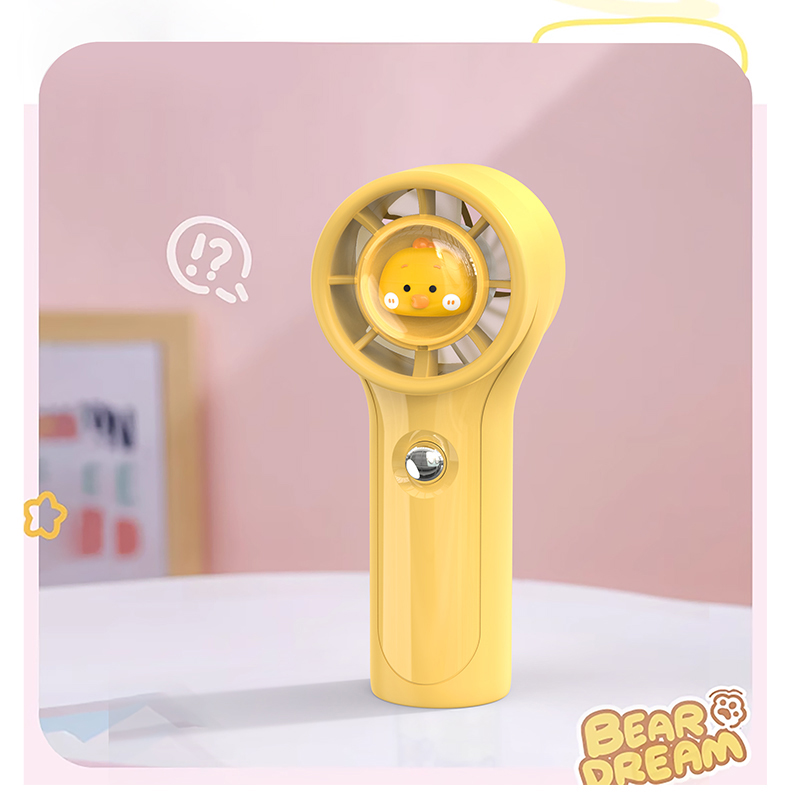 Rechargeable Kids-Safe Design Quiet Cute Cartoon Pig/Cat/Chicken Kids Handheld Fan with 1200mAh Battery