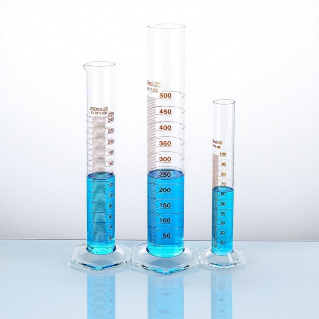 Factory  High-borosilicate Glass Measuring Bottle Clear 100mL 250mL 500mL Thickened Hexagonal-base Glass Cylinder