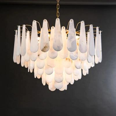 Spanish Alabaster  Chandelier Lighting  For Living Room 80cm Diameter Custom Make Alabaster Chandelier