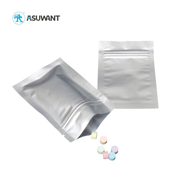 Custom Matte Aluminum Foil Zip Lock Bag Silver Mylar Plastic For Food Packaging