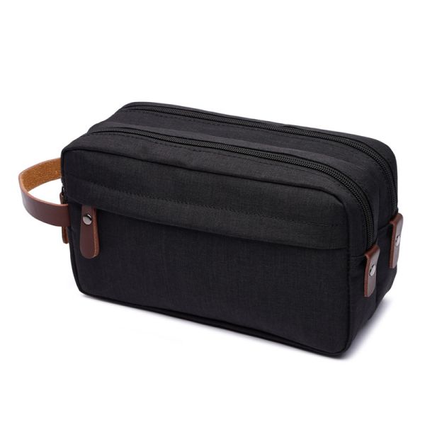 Waterproof Custom Logo Print Travel Toiletry Bag Big Capacity Polyester Cosmetic Bag