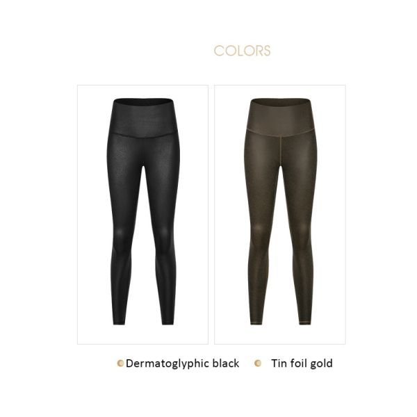 Womens High Waisted Yoga Pants Capri Gilded Nude Skin Friendly