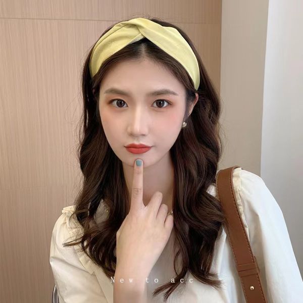 GLH008 Vintage solid color leather pu headbands cross hair hoop pressure hair out online celebrity headwear