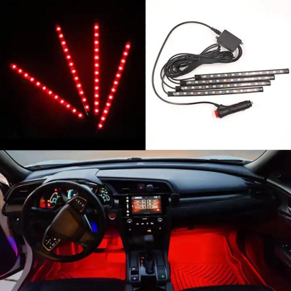 Decorative Atmosphere Lamp 48D Car Interior Lights Waterproof RGB 12V Universal Car Accessories ABS Plastic 8W