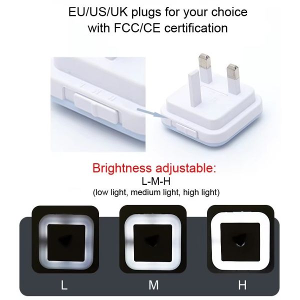 Plug In Night Lamp Incorporating Safe Plug In Power Source Nighttime Illumination