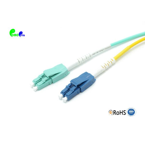 OM1/OM2/OM3/OM4/SM Dual Duplex Fiber Optic Patch Cables Polarity Switchable Uniboot LC / PC - LC / PC