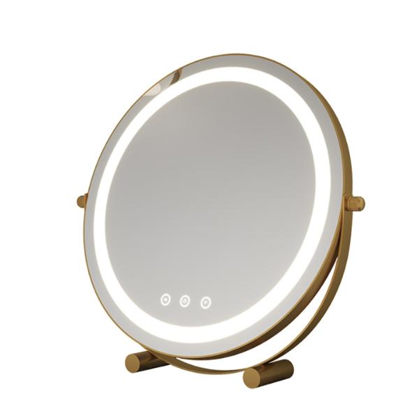Touch Screen Small Vanity Mirror with LED Lights for Personal Beauty Makeup