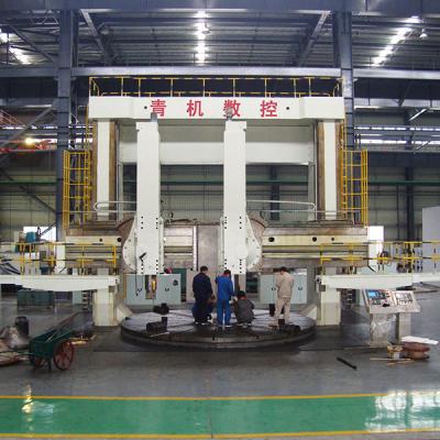 Tour vertical CNC à double poste à double colonne pour pièces extrêmement grandes Φ6300mm de diamètre tournant