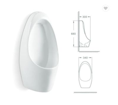 Top Spud Mens Wall Urinal Bowl Ceramic Gravity Flushing 740X390X250mm