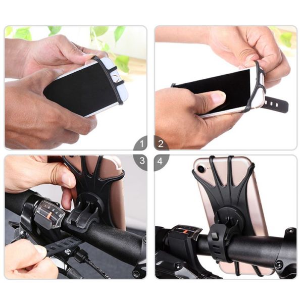 Silicone Handlebar Motorcycle Mobile Stand , 4-6 Inch Iphone 12 Motorcycle Mount