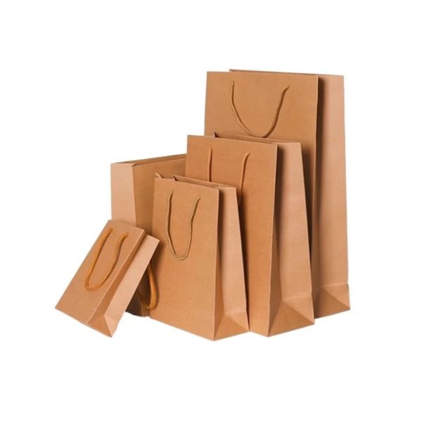 bolsa de papel marrón de encargo reciclable de Kraft