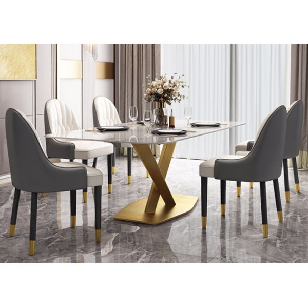 130x80x77cm Marble Top Dining Room Table