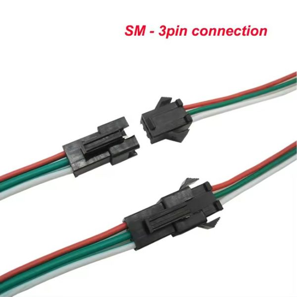 3 Wire Led Strip Male And Female Connectors Addressable 3mm-15mm