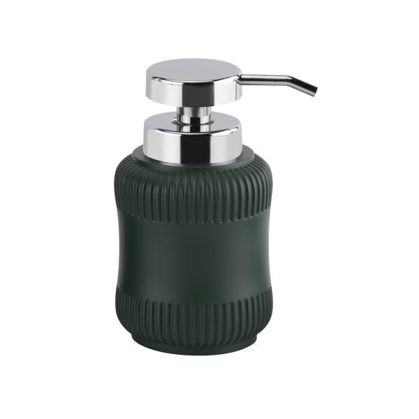 Set de banheiro de polirresina verde escuro, porta-sabos, balcão de escritório