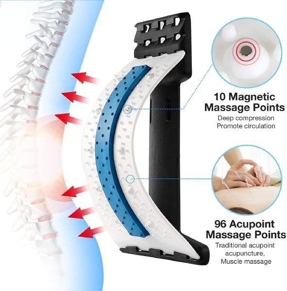 Back Stretcher Lumbar Back Pain Relief Device Multi-Level Back Massager Lumbar Pain Relief for Herniated