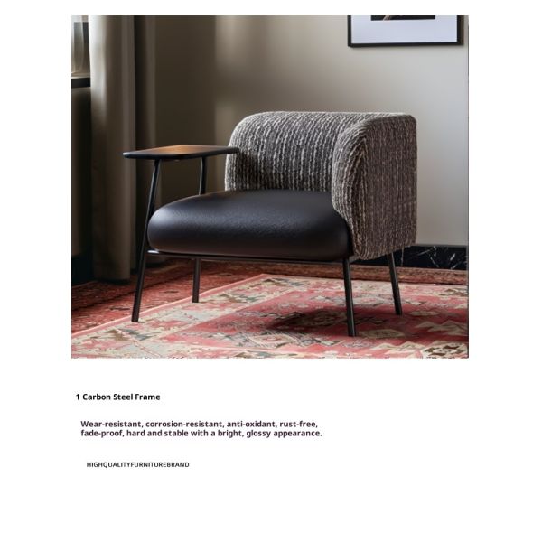 Nordic Single Office Negotiation Chair with Latex Cushion and Wooden Armchair Leisure Accent Chair for Meeting Living Room