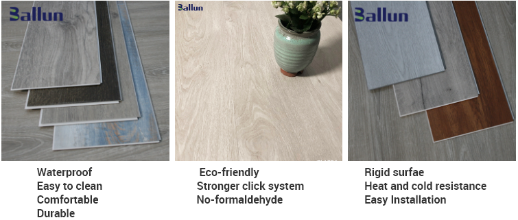 Waterproof Stone Wood Laminated Floor Easy Installation for Kinder Garden/Office