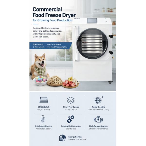 2.5M2 High-Capacity Vacuum Freeze Dryer for Long-Term Food Preservation