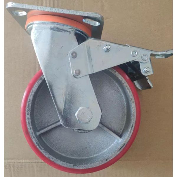 100mm heavy duty casters with brakes iron wheels pu wheels