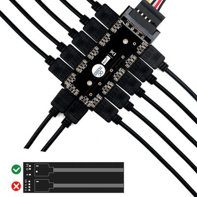 12 Way  5V RGB LED  Splitter Hub With PMMA Case And Magnetic Standoff For ASUS/MSI 5V 3pin LED Controller