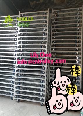 Welded Wire Greenhouse Carts Flower Trolley Rack Plant Cart Iso9001 Certification