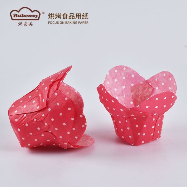 Bulk Lotus Muffin Paper Liners polka dots Non Greasy Oven Safe Disposable Cake Holders for Home Baking Wedding