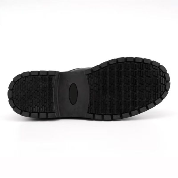 Goodyear Welted Chef zapatos negros de cuero de grano completo zapatos de trabajo resistentes al deslizamiento