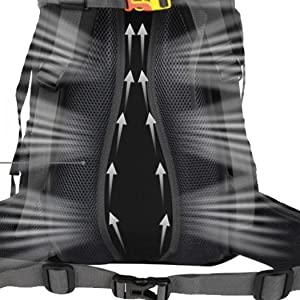 Orange 40L Waterproof Backpack 55cm Camping Travel Backpack With USB Charge Hole