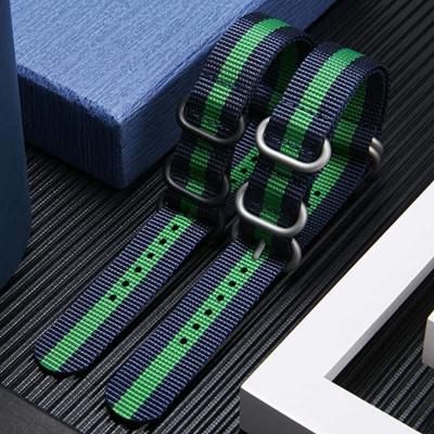 A correia de relógio preta impermeável SS de nylon do ODM 22mm da correia da faixa de relógio de 24mm curva