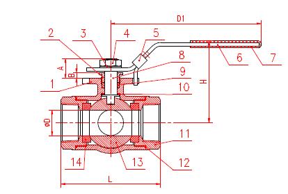 Stainless Steel Three Way Ball Valve Reducing Bore T Type Flow Control