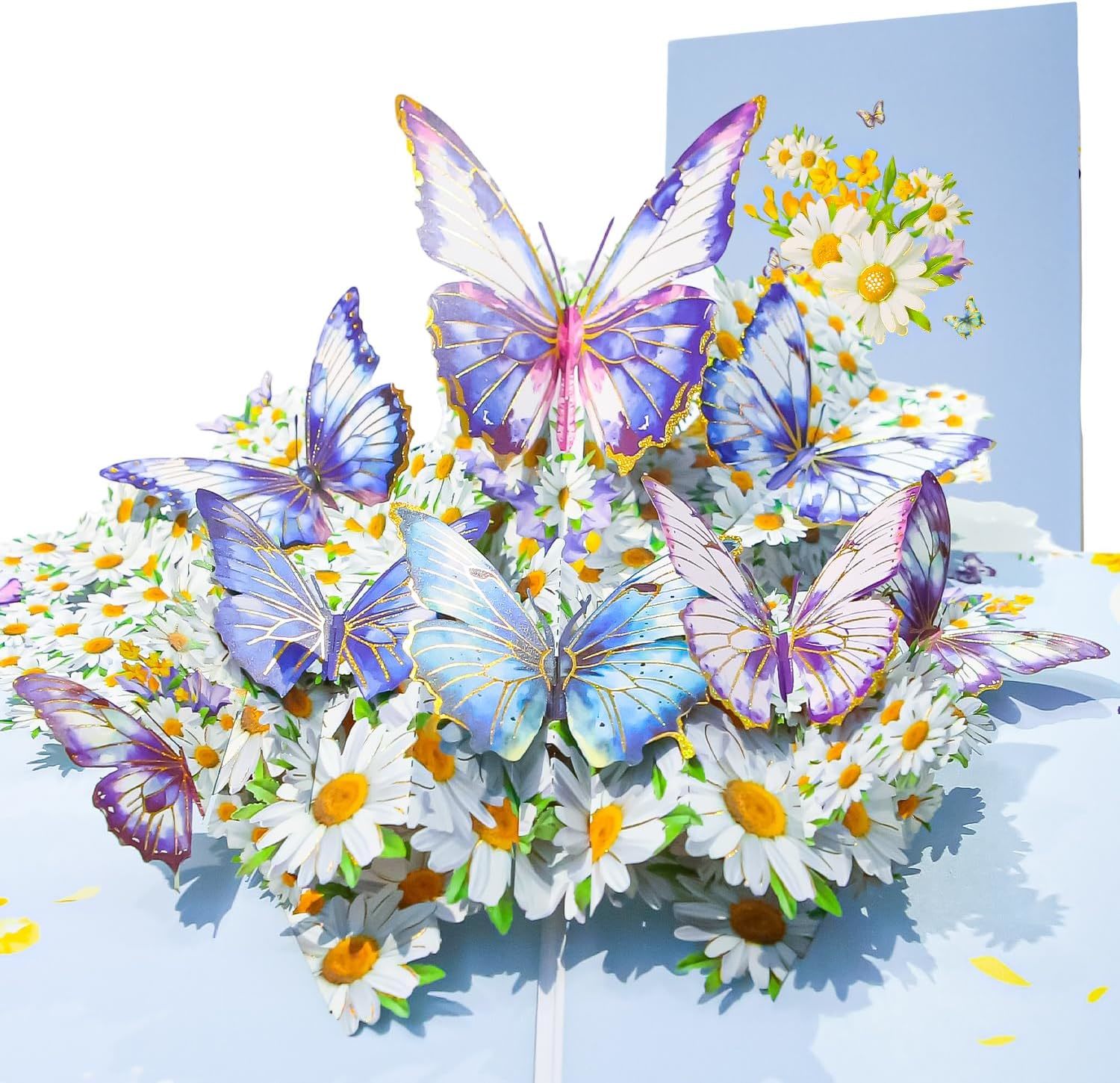 3D Butterfly Pop Up Greeting Cards With Floral Wreath Design