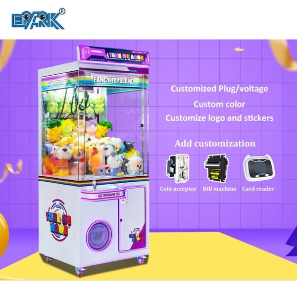 Pink Love Gift Coin Operated Claw Machine Fully Transparent 90W