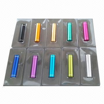 Cylinder Lipstick Power Bank with 2,600mAh Capacity