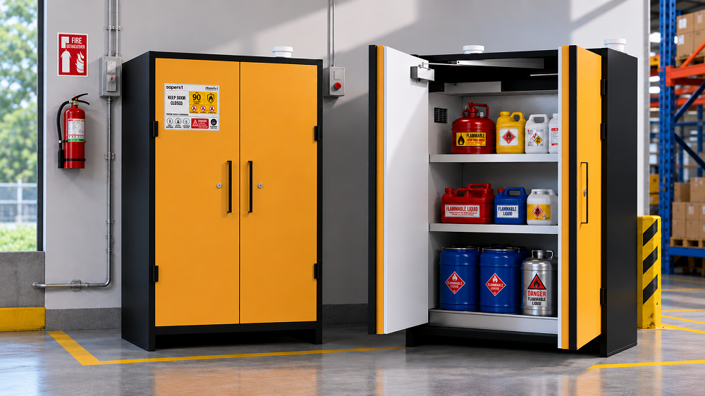 EN 14470-1 Type 90 Fire Safety Cabinet | Flammable Liquid Storage Cabinet | Industrial Hazardous Storage Solution