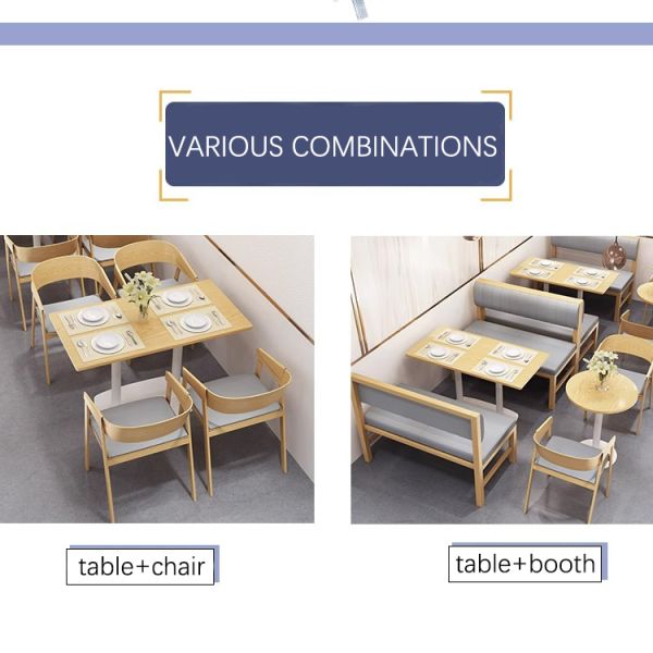 Restaurant Furniture Customized Light Luxury Dining Furniture Cafe Table and Chair Dessert Restaurant Sofa Booth Set