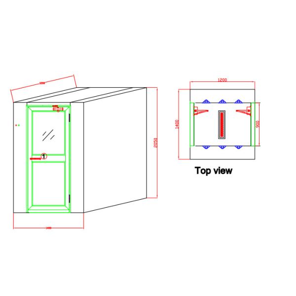 W900MM White Air Shower Clean Room , Air Jet Shower With Electric Lock