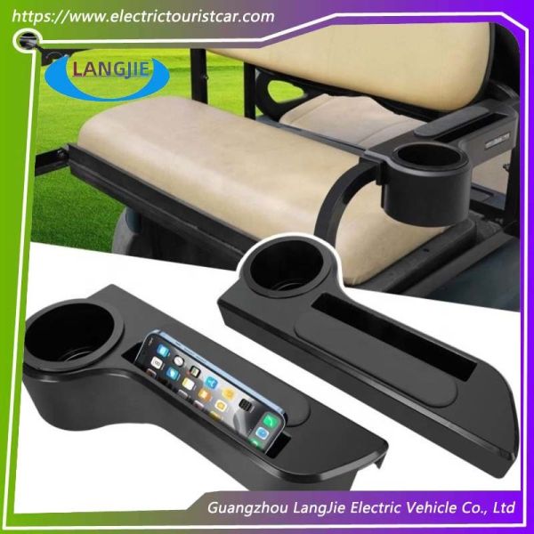 Carro de golf sin perforación apoyabrazos traseros con soporte para tazas y compartimiento de almacenamiento de teléfonos