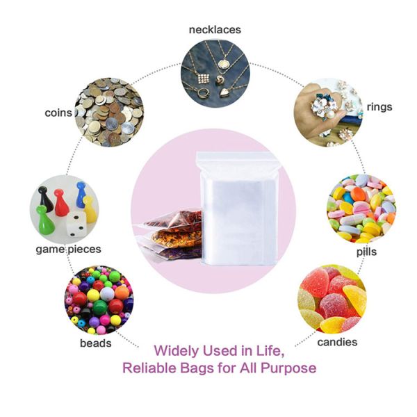 3x4 Inch k Storage Bag , LDPE Resealable Crafts Plastic Bags