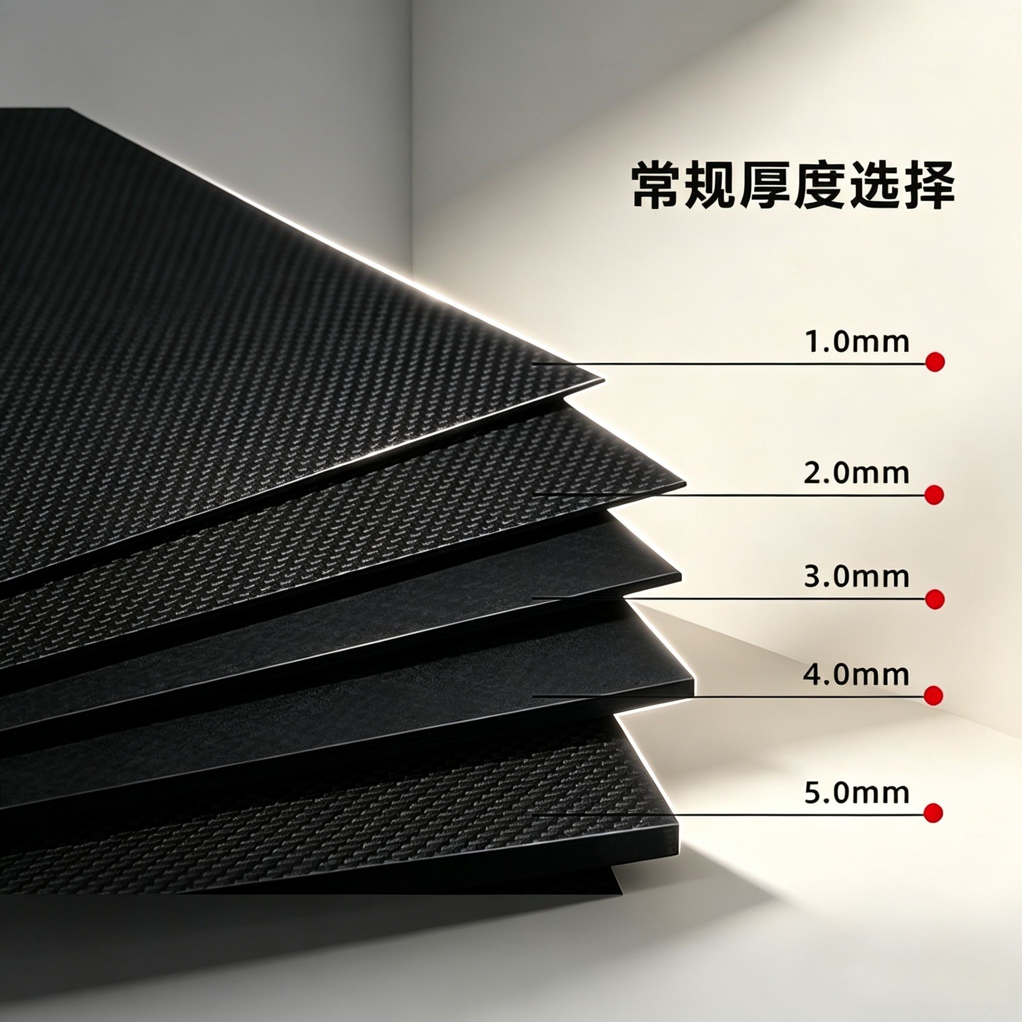 Black Carbon Fiber Sheets 0.5mm - 10mm Thickness Carbon Fiber Tray