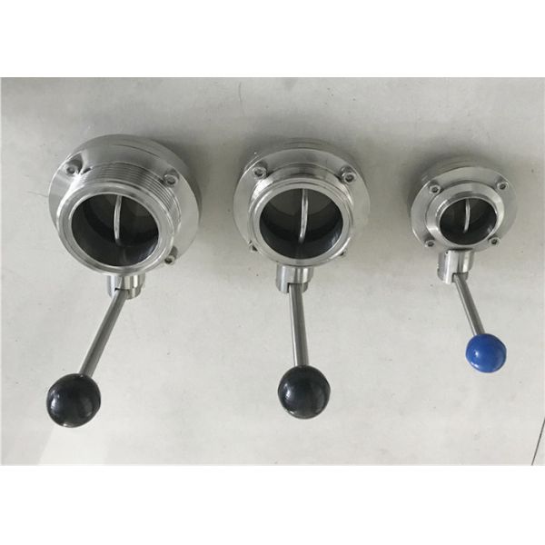 SS Butterfly Valve / Tri Clamp Butterfly Valve With Multi Position Plastic Handle