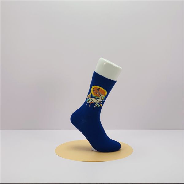 Organic Cotton Socks for Women Standard Thickness Breathable Cute Print Long Socks