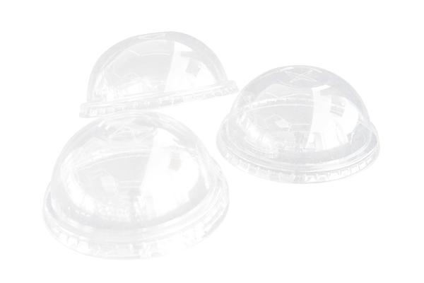 Cafe 90mm Biodegradable Coffee Cup Lids , Clear Plastic Dome Lids
