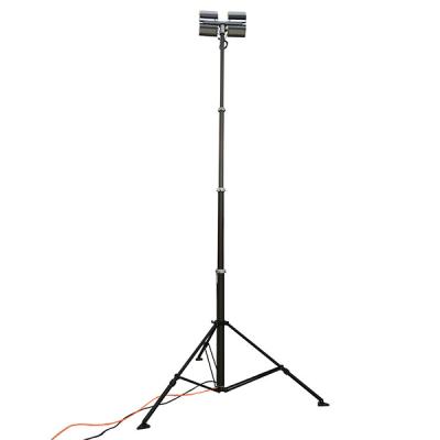 4.2m Height Pneumatic Telescopic Mast Tower Light 4x50W LED lamps mounted with ground mounting tripod bracket
